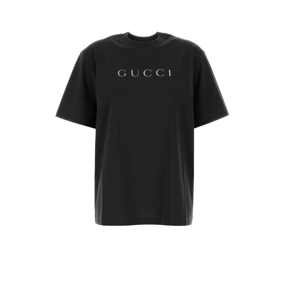 Gucci Women Charcoal Cotton Oversize T-Shirt